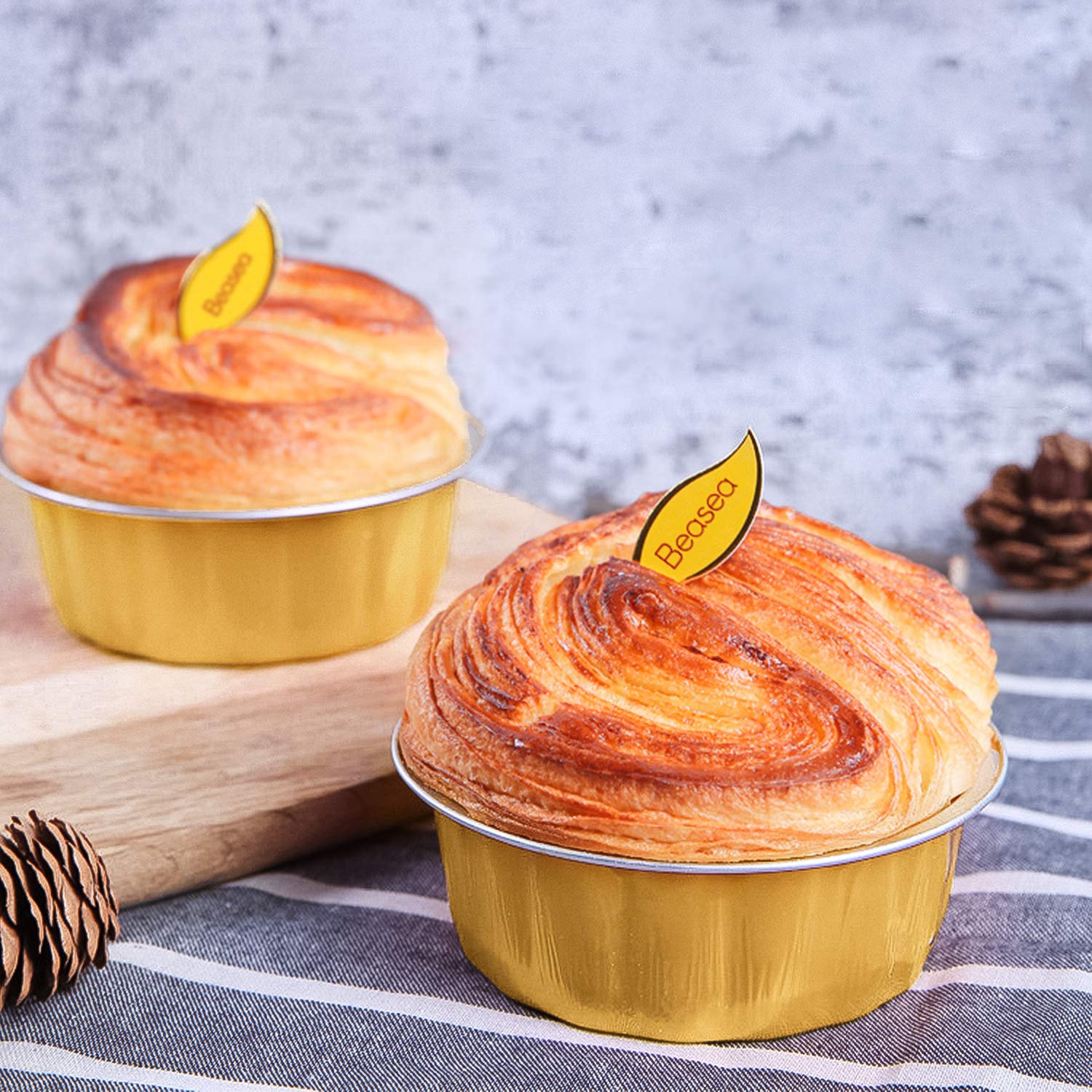 Foto 5 | Moldes Desechables Beasea 235 Ml, Paquete De 100 Con Tapas De Aluminio - Venta Internacional.