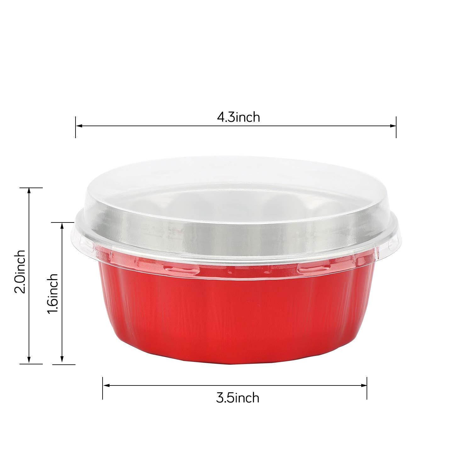 Foto 3 | Moldes Desechables Beasea, Papel De Aluminio De 235 Ml, Paquete De 100 Con Tapas - Venta Internacional.