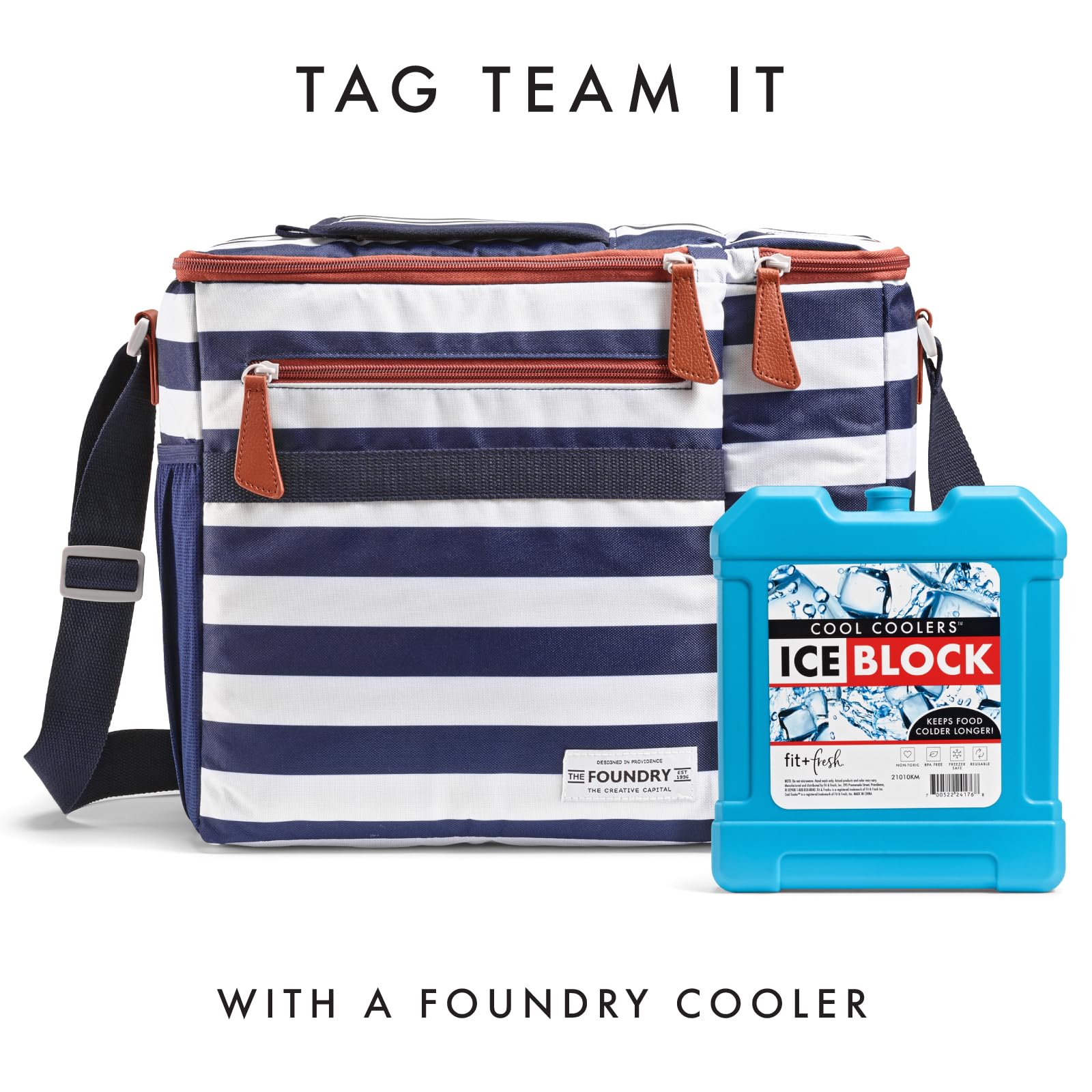 Foto 7 pulgar | Enfriadores Cooler Ice Fit Y Fresh Cool Xl, Bloque Azul - Venta Internacional.