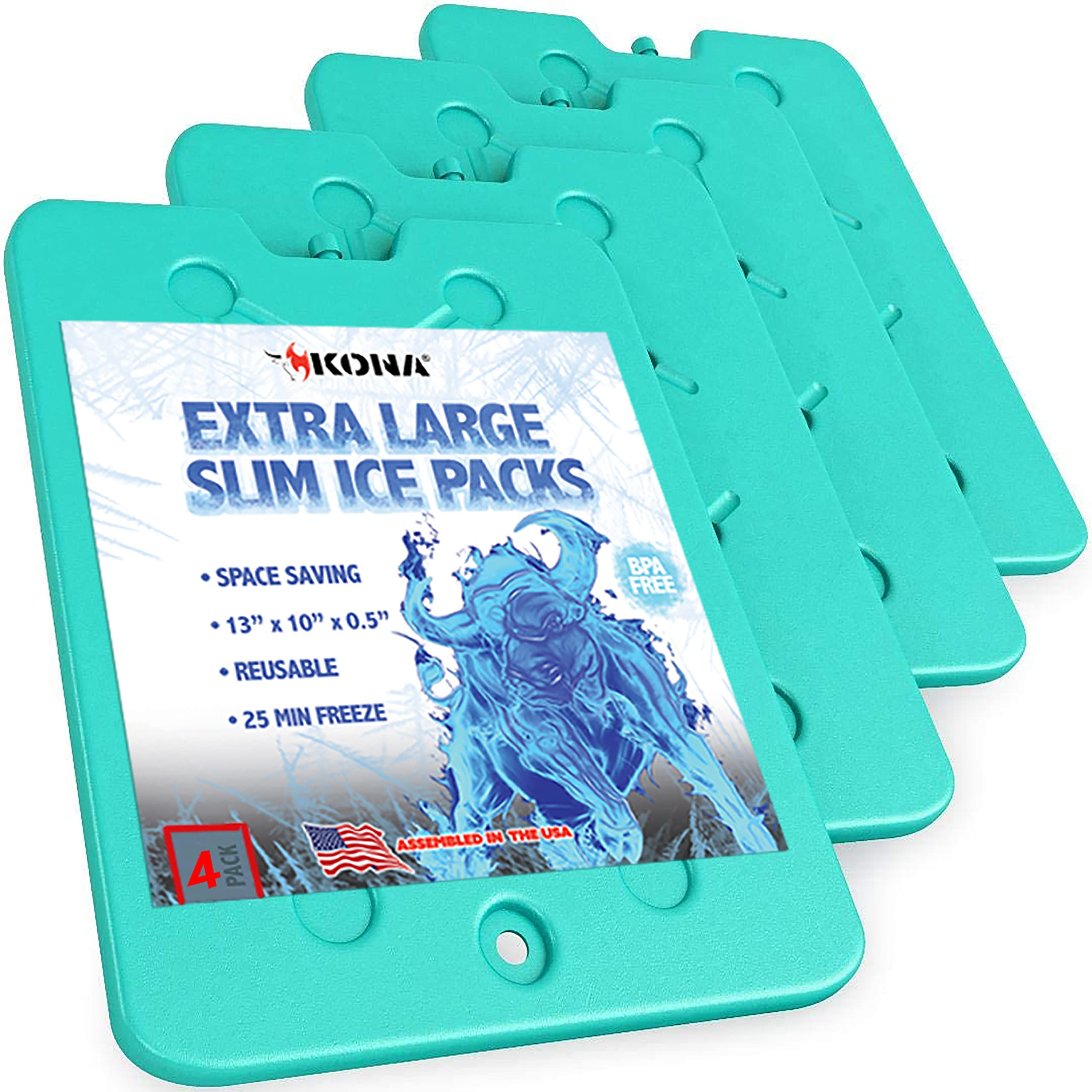 Foto 2 pulgar | Paquetes De Hielo Kona Large Para Refrigeradores, Diseño Delgado, 25 Minutos De Congelación (4) - Venta Internacional.