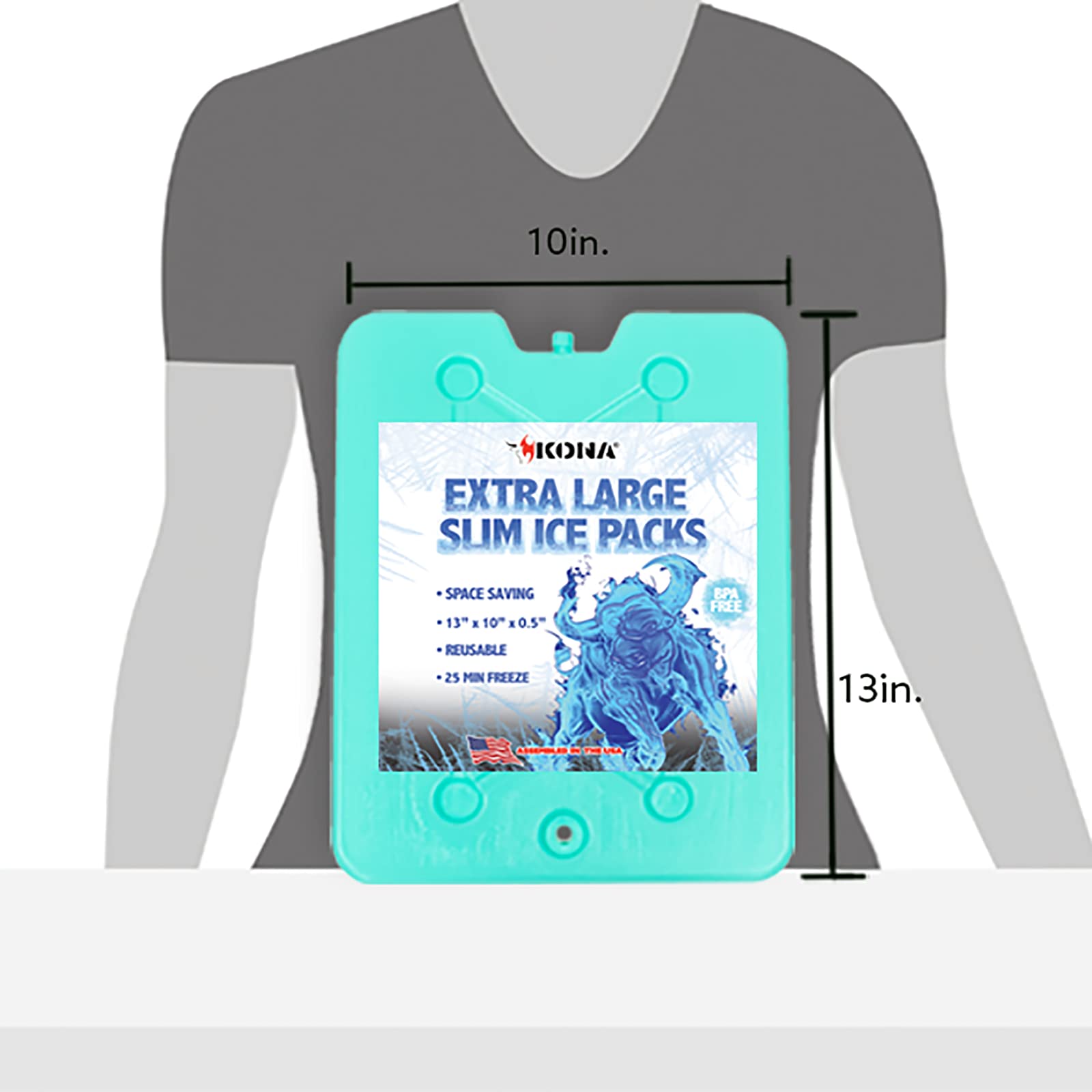 Foto 4 pulgar | Paquetes De Hielo Kona Large Para Refrigeradores, Diseño Delgado, 25 Minutos De Congelación (4) - Venta Internacional.