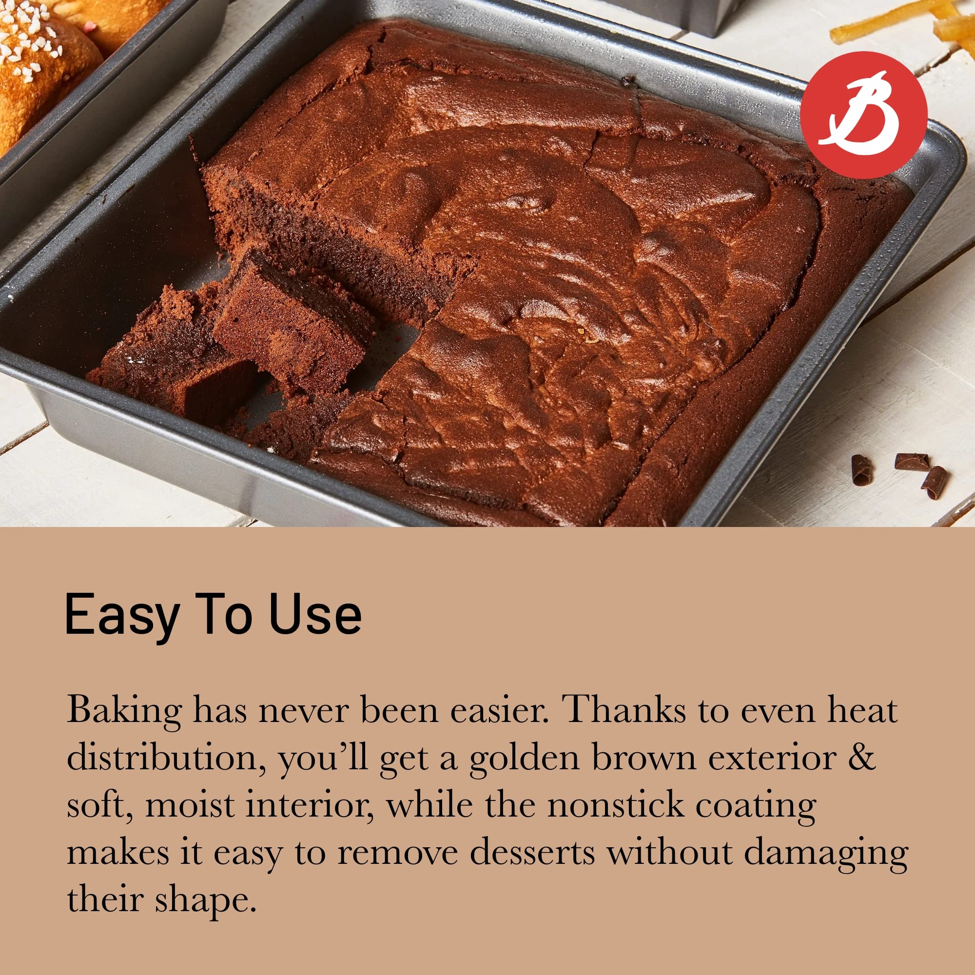 Foto 5 pulgar | Brownie Mold De Buyer  Antiadherente  Perfecto Para Brownies  Pasteles Y Pan - Venta Internacional.