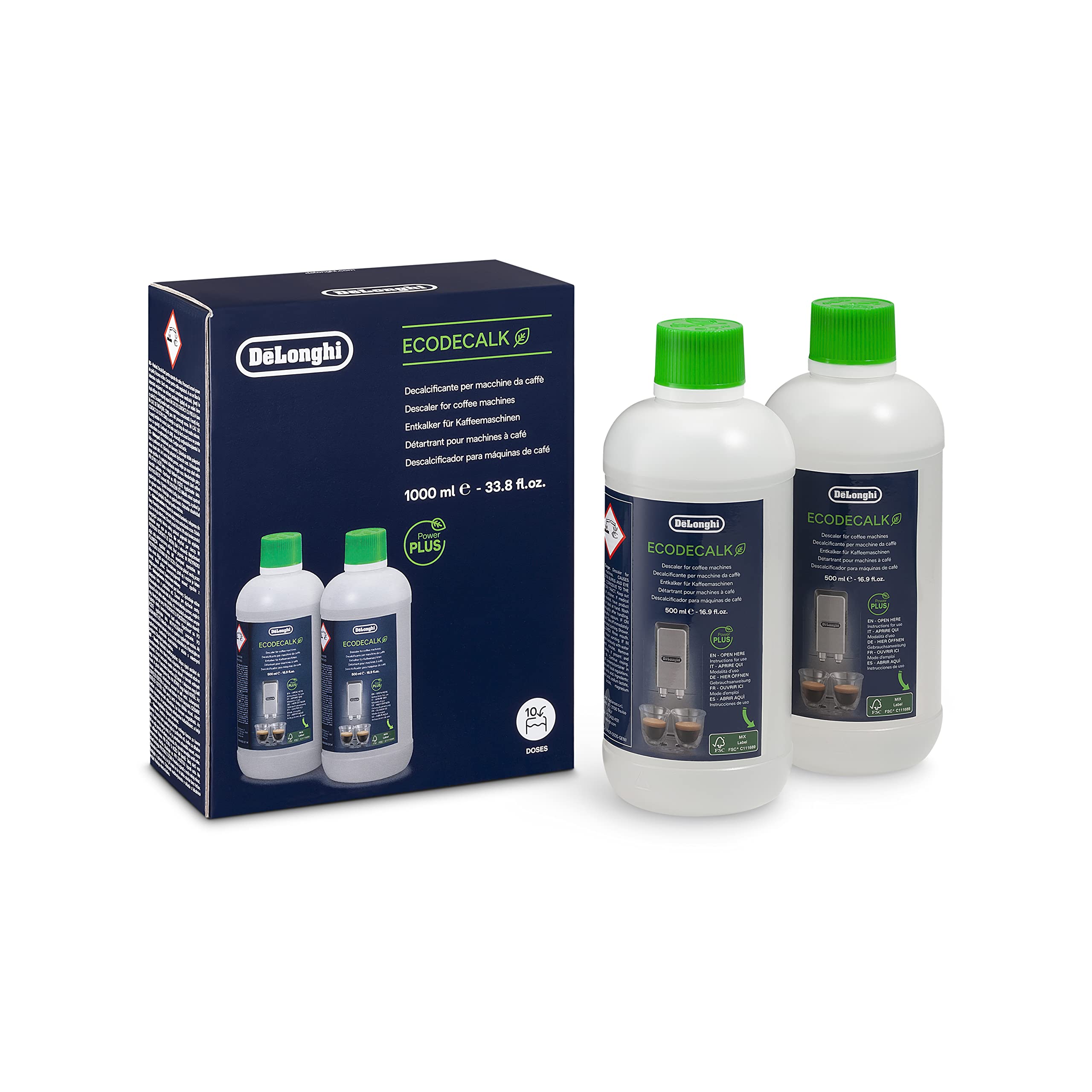 Foto 2 pulgar | Set Descalcificador De'longhi Eco 500 Ml (2 Botellas) Para Máquinas De Café - Venta Internacional.
