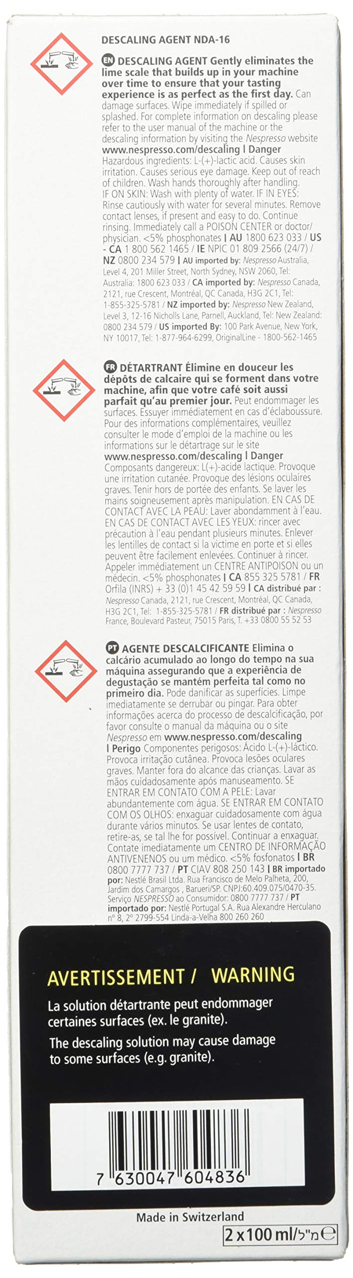 Foto 3 | Solución Desincrustante Nespresso 2 Piezas de 100 ml C/U - Venta Internacional