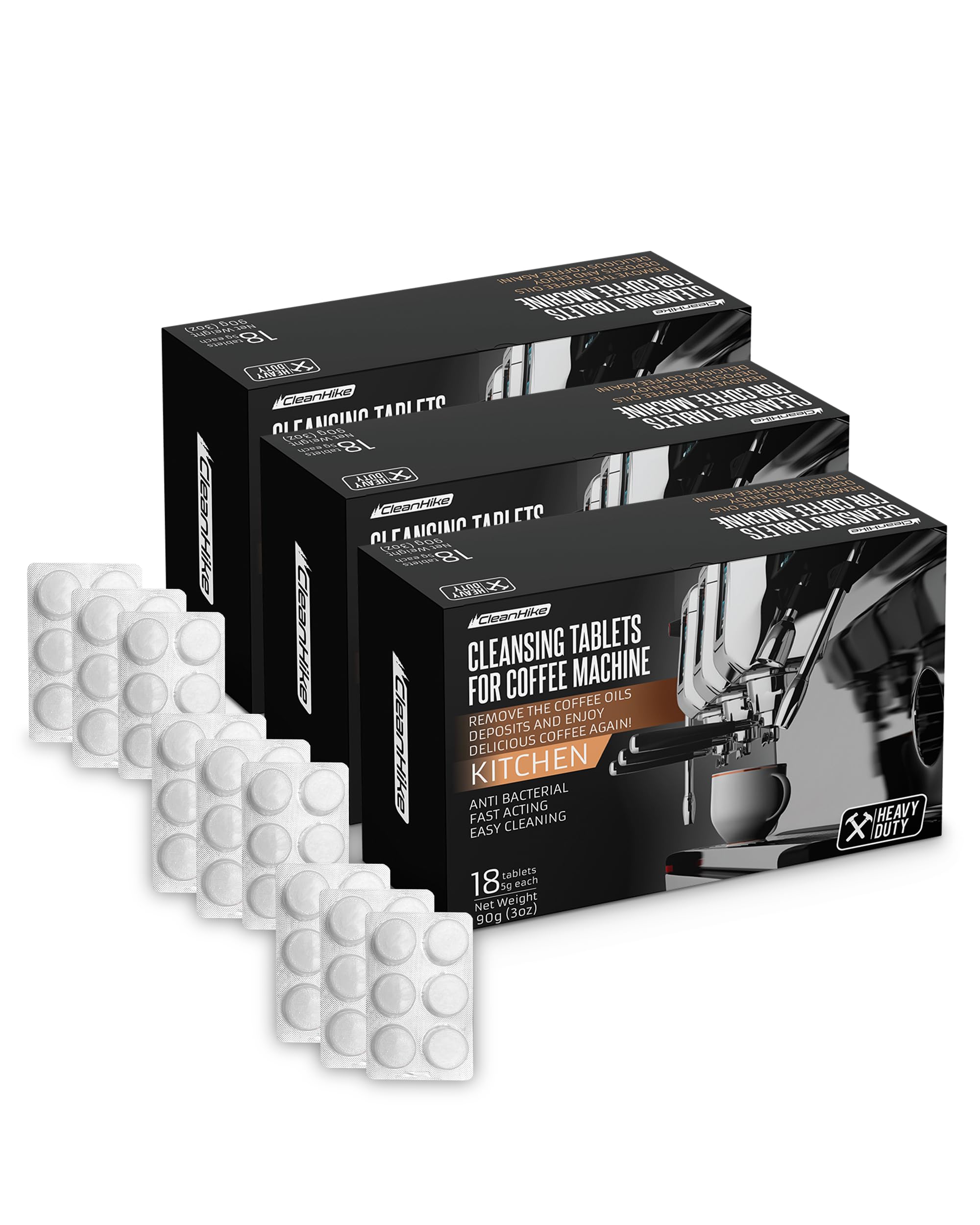 Foto 2 pulgar | Pastillas Limpiadoras Para Máquinas De Café Espresso Cleanhike Heavy Duty 54 - Venta Internacional.