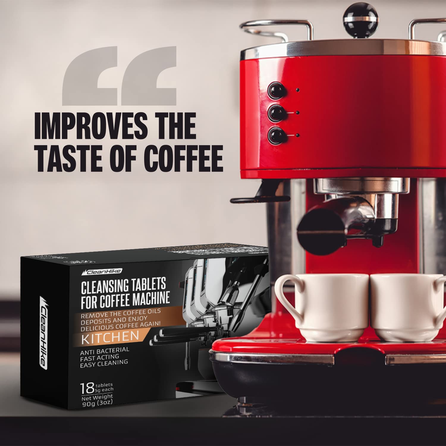 Foto 4 pulgar | Pastillas Limpiadoras Para Máquinas De Café Espresso Cleanhike Heavy Duty 54 - Venta Internacional.