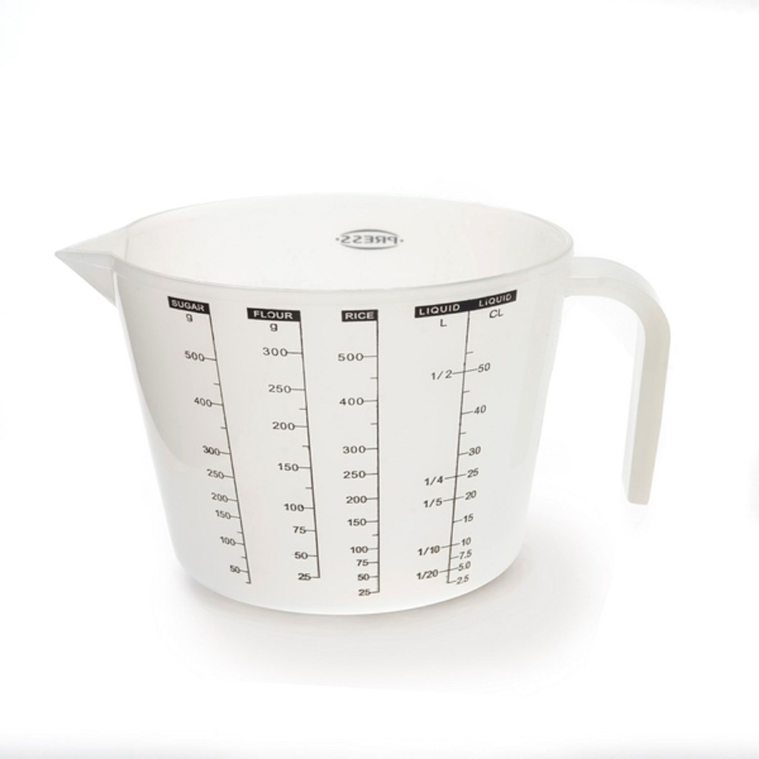 Taza Medidora Press 76823 color Blanco de Plástico 500 ml