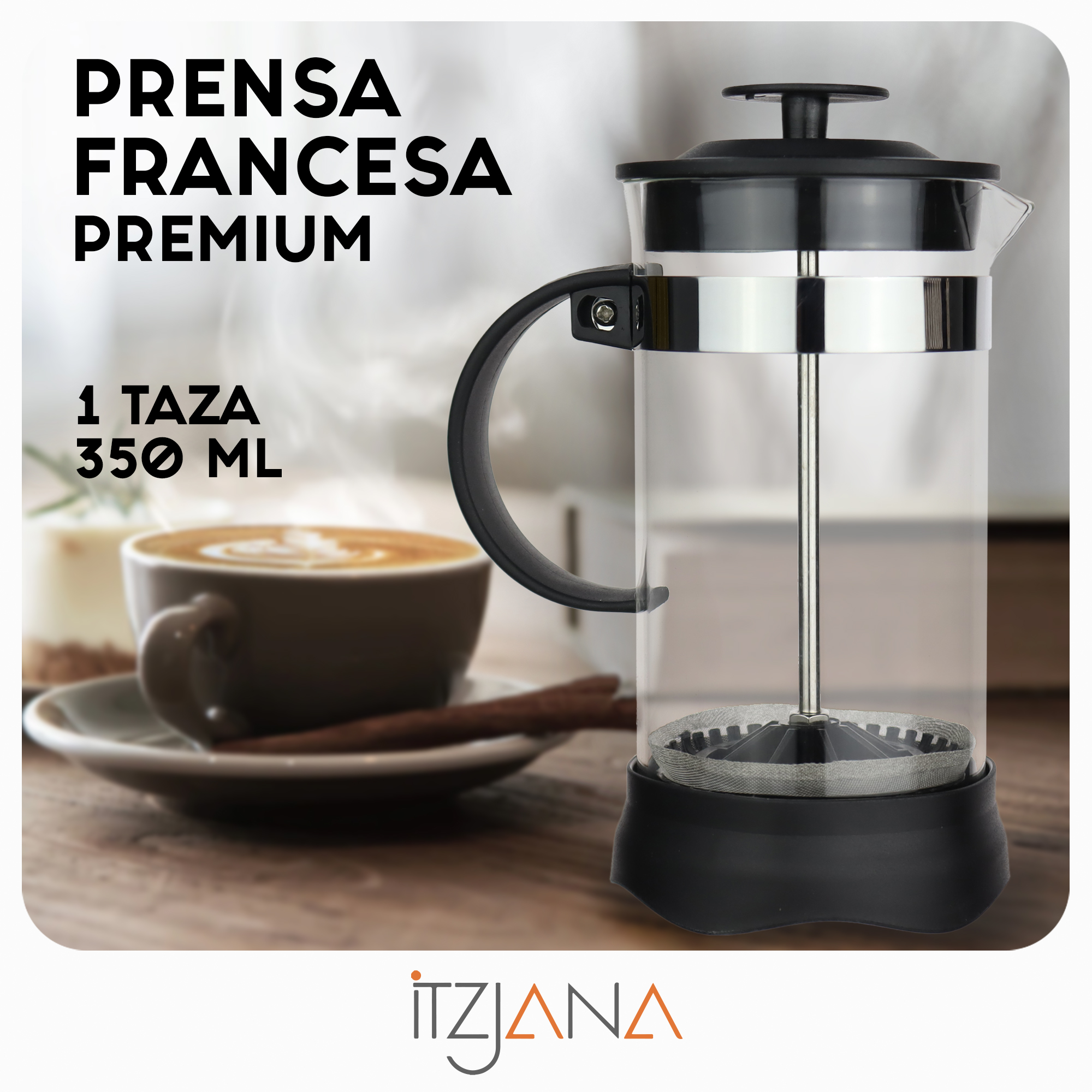 Foto 3 pulgar | Cafetera Prensa Francesa Itzjana de Vidrio 350 Ml para Café o Té