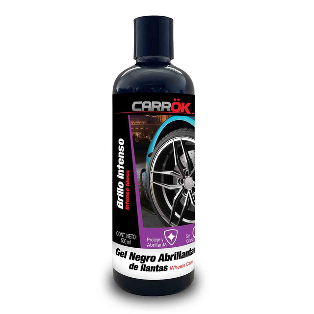 Gel Negro Abrillantador de Llantas para Automóvil Carrok 500 ml