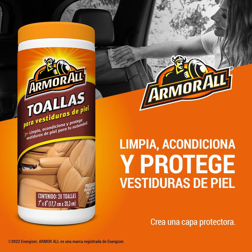 Foto 3 pulgar | Protectoras Limpia Acondiciona Armor All Piel 6 Toallitas