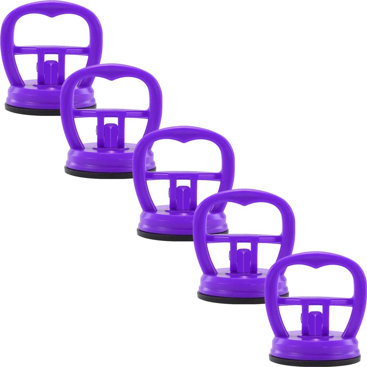 Ventosas Para Desabollar, Mxfxm-005, 5 Piezas, Mini, Morado, Plástico Abs Y Caucho, 58mm X 70mm, Carga Max: 15kg