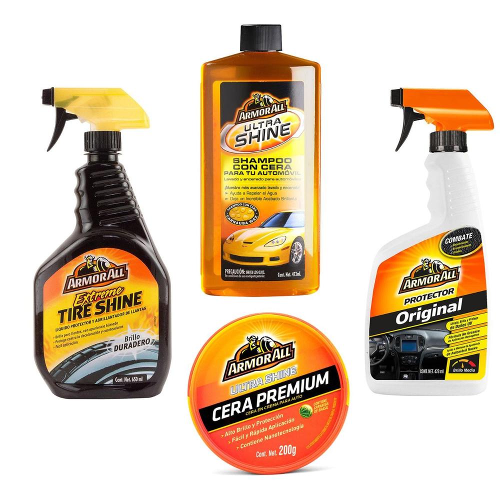 Combo Auto Abrillantador + Protector + Shampoo + Cera Armor All