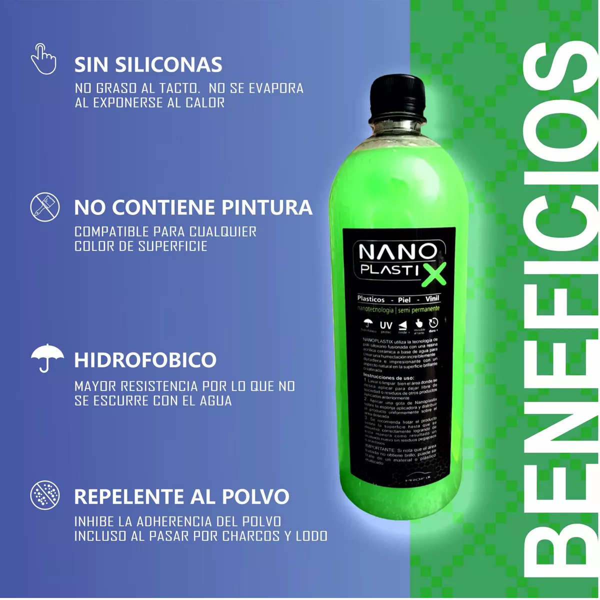 Foto 4 pulgar | Restaurador De Plasticos Nanoplastix 1 Litro Eo Safe Imports Esi-13610 Verde