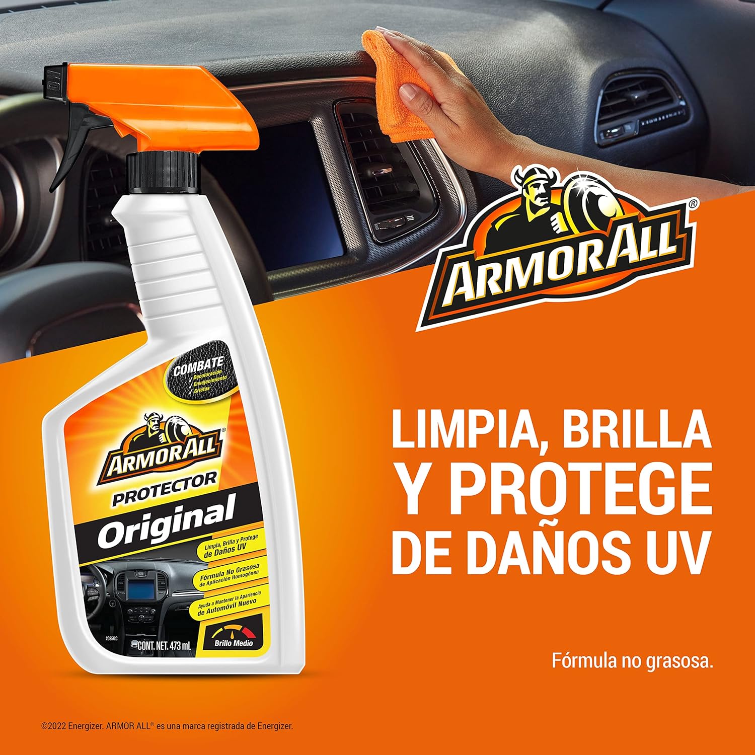 Foto 4 pulgar | Abrillantador Armor All Brillo Medio Protector 473ml Atomizador