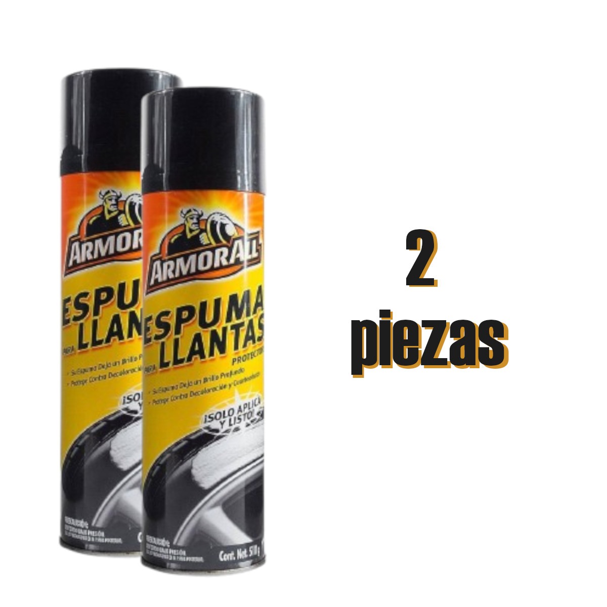 Foto 3 pulgar | Espuma Limpieza Llantas Armor All 510g Brillo Negro 2 Piezas