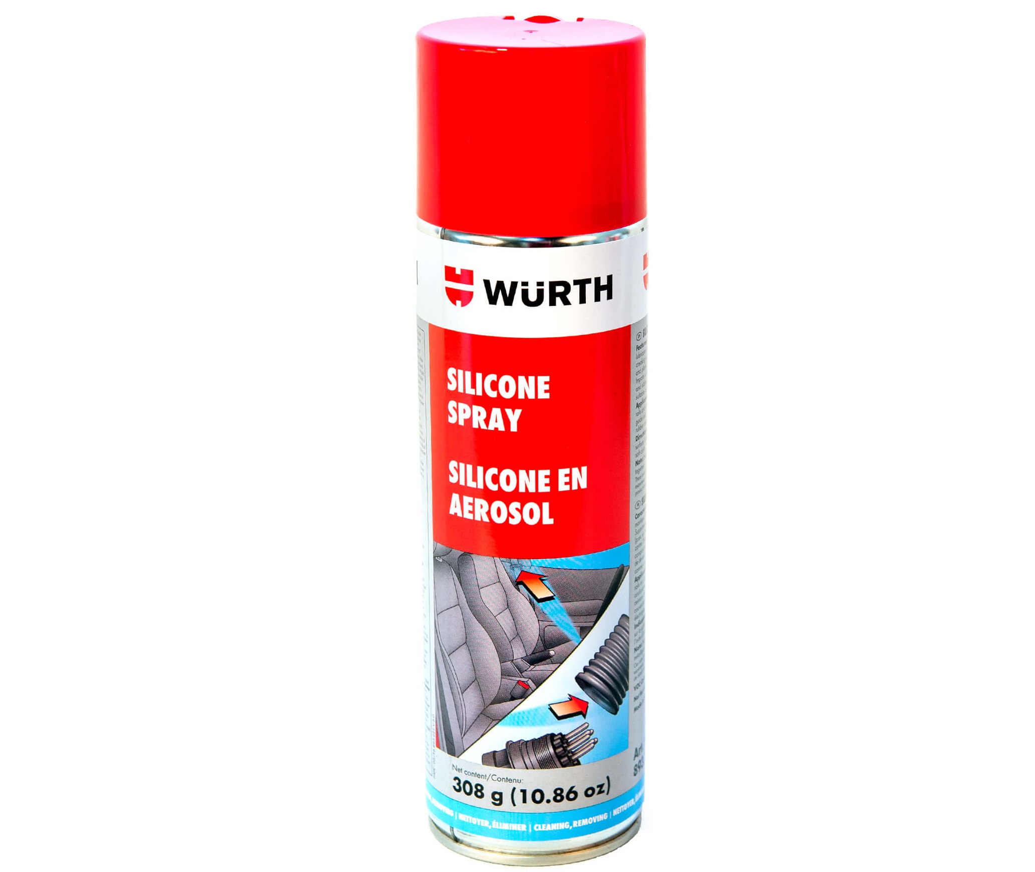 Silicona En Spray Wurth  500ml Lubrica Protege Limpia Piezas De Plástico Y Metales En Exteriores