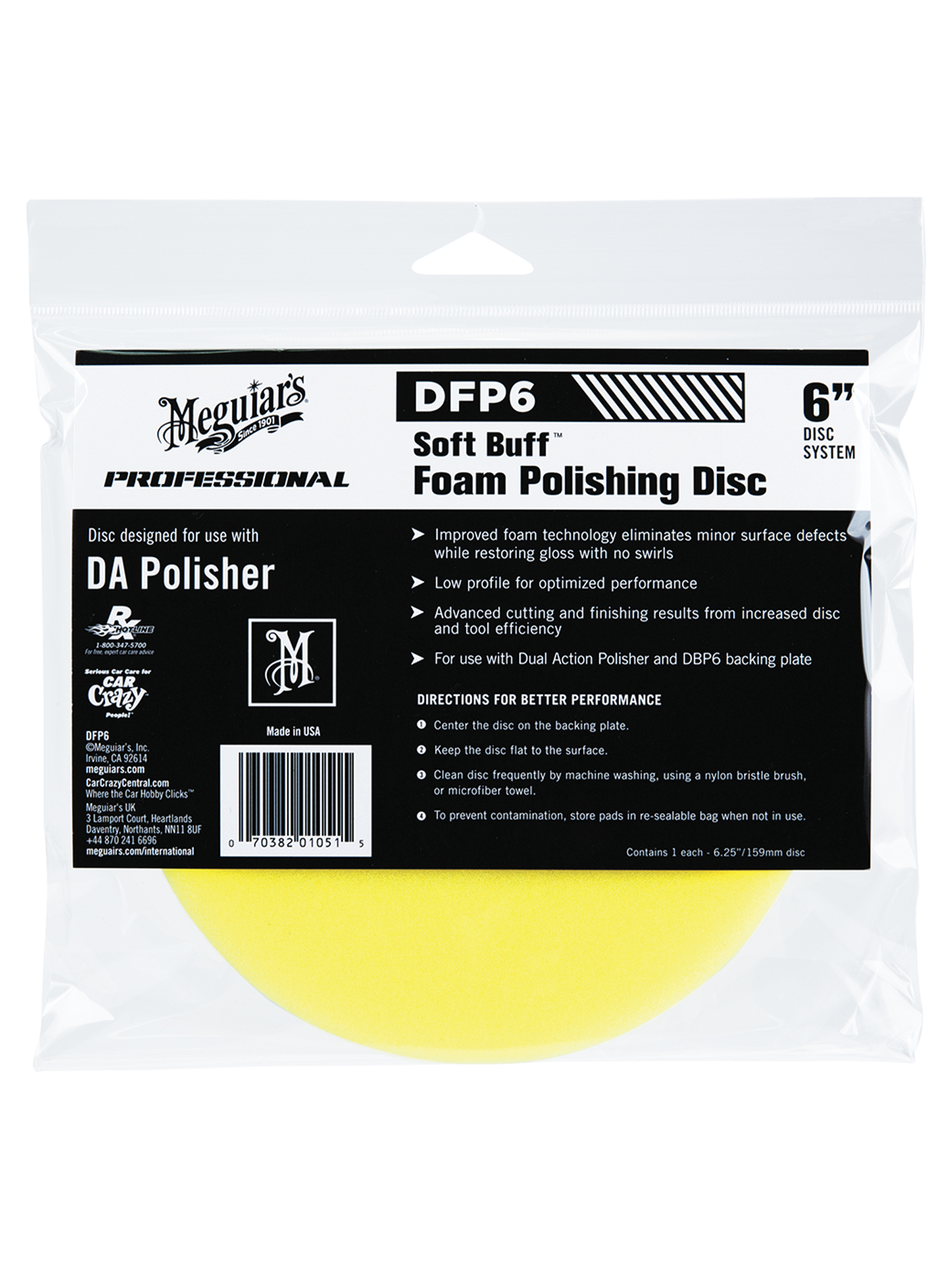 Foto 1 | Meguiar's, Disco De Pulido De Espuma Da Soft Buff, Dfp6, De 6''. 1pza