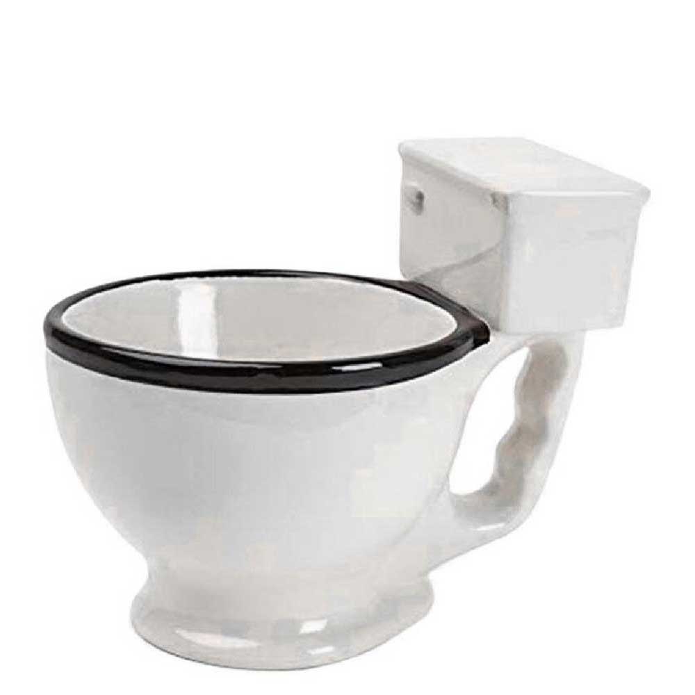 Taza Bowl de Cerámica Happyware en Forma de Wc color Blanco