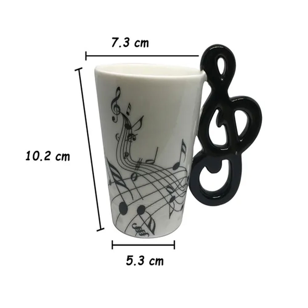 Foto 3 pulgar | Taza de Cerámica HappyWare Mango de Nota Musical color Negro