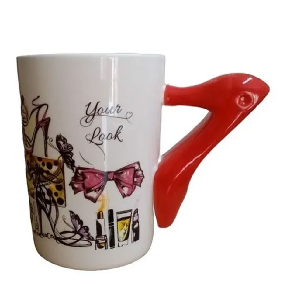 Foto 2 pulgar | Taza de Cerámica HappyWare con Asa de Zapatilla color Rojo