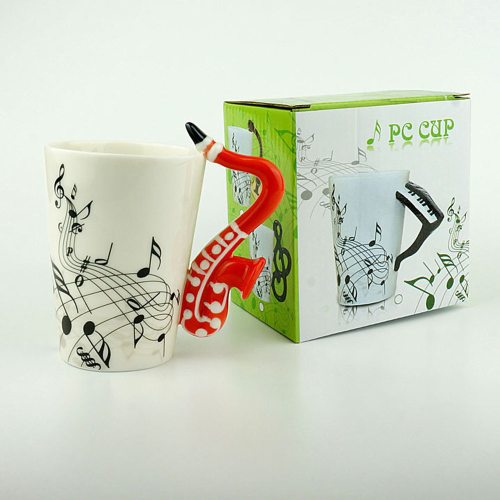 Foto 5 pulgar | Taza de Cerámica HappyWare con Mango en Forma de Saxofón