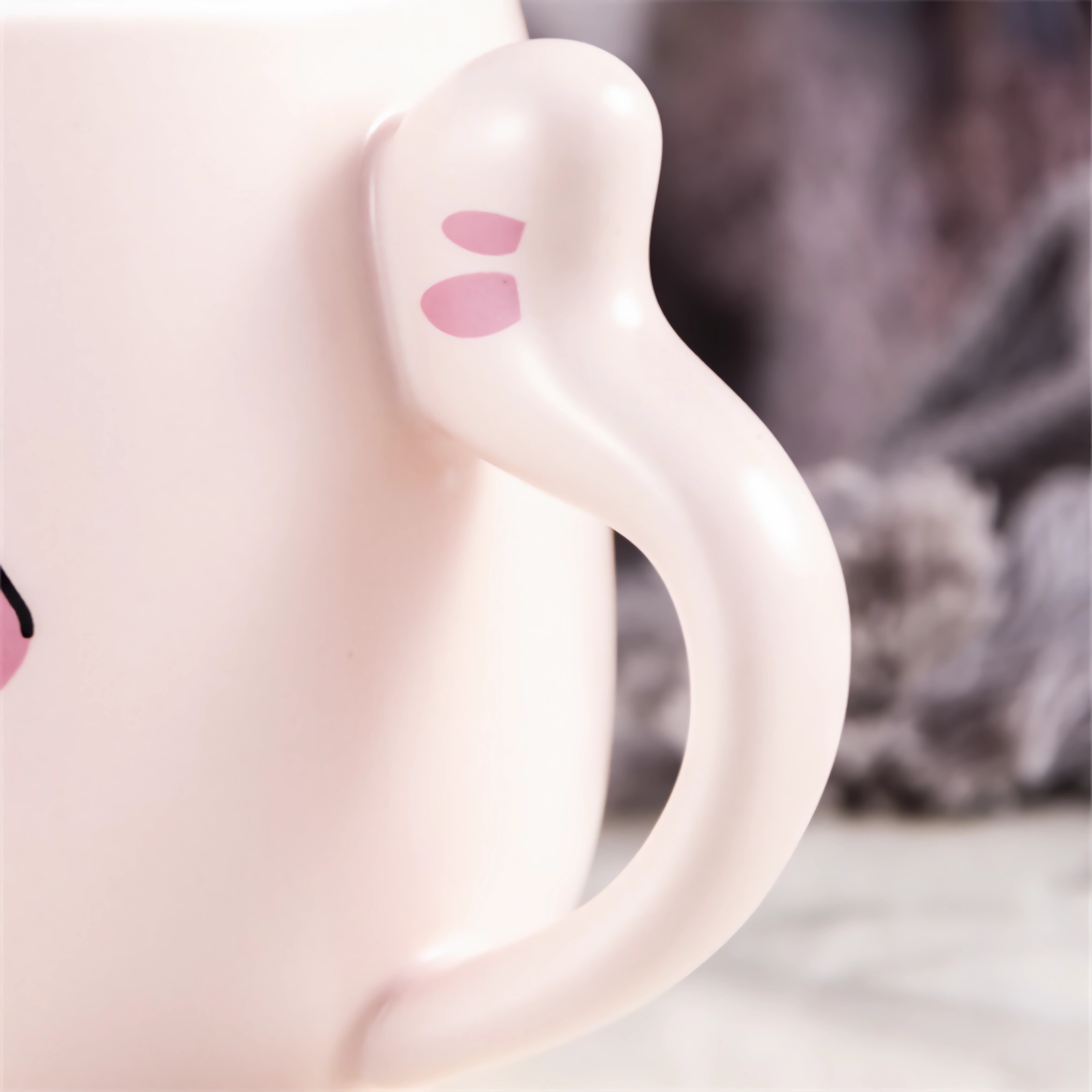 Foto 5 pulgar | Taza Para Café HappyWare Kawaii Gato Con Tapa Cuchara Peek Boo color Rosa