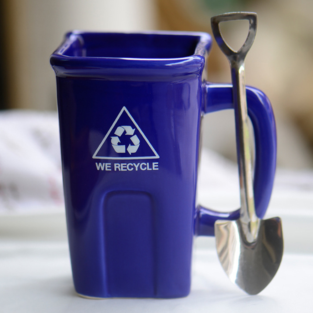 Foto 4 pulgar | Taza de Cerámica con Cuchara en Forma de Pala HappyWare Azul