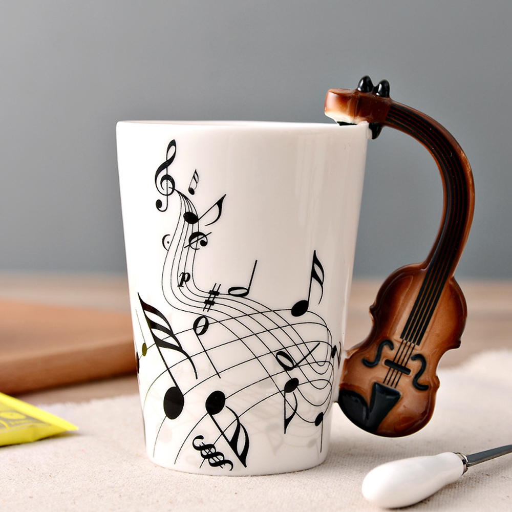 Foto 4 pulgar | Taza de Cerámica con Mango Instrumento Musical Violín