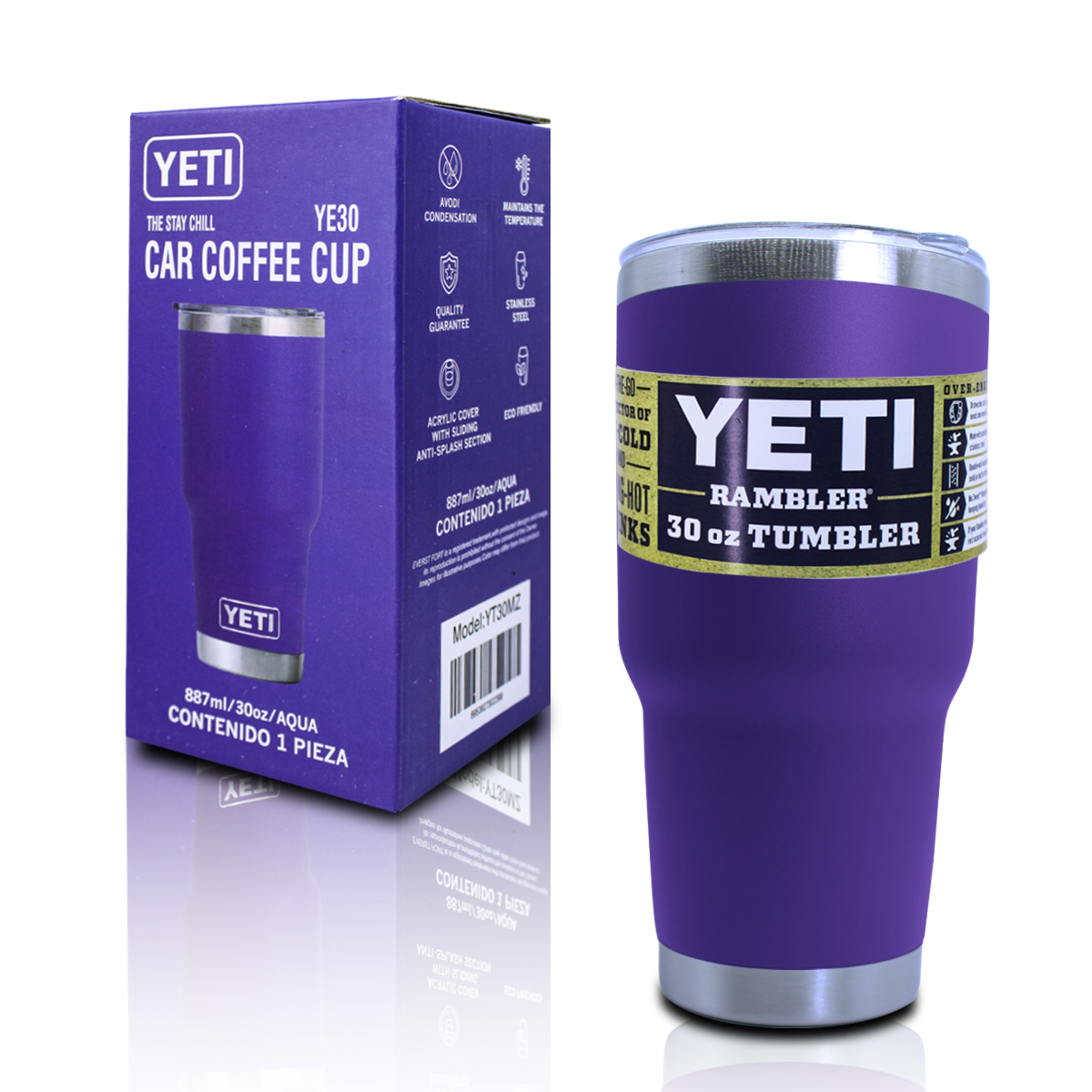 Vaso Térmico Yeti color Morado de 20 Oz