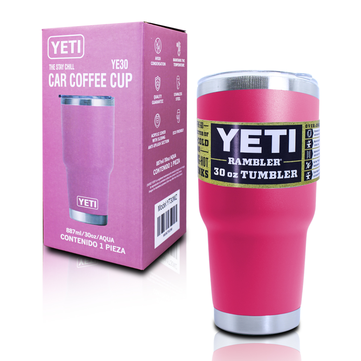 Foto 2 pulgar | Vaso Yeti Térmico Rosa Capacidad 20oz