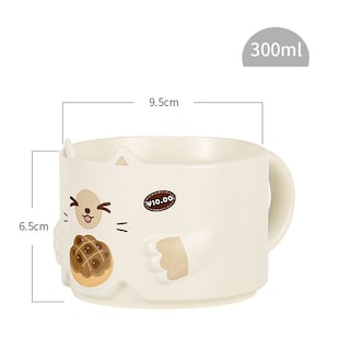 Foto 2 | Juego De 4 Tazas De Cerámica Kawaii Para Café, Gatos Apilables, Gatito Lindas Tazas De Té Gato Panadero