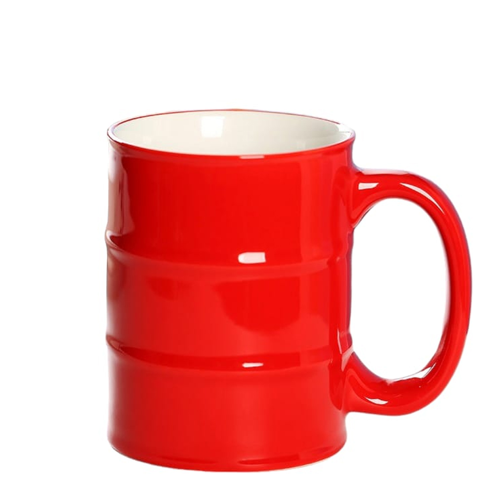 Foto 2 pulgar | Taza Cerámica En Forma De Barril De Petróleo Bidón Gasolina Regalo 450ml Rojo