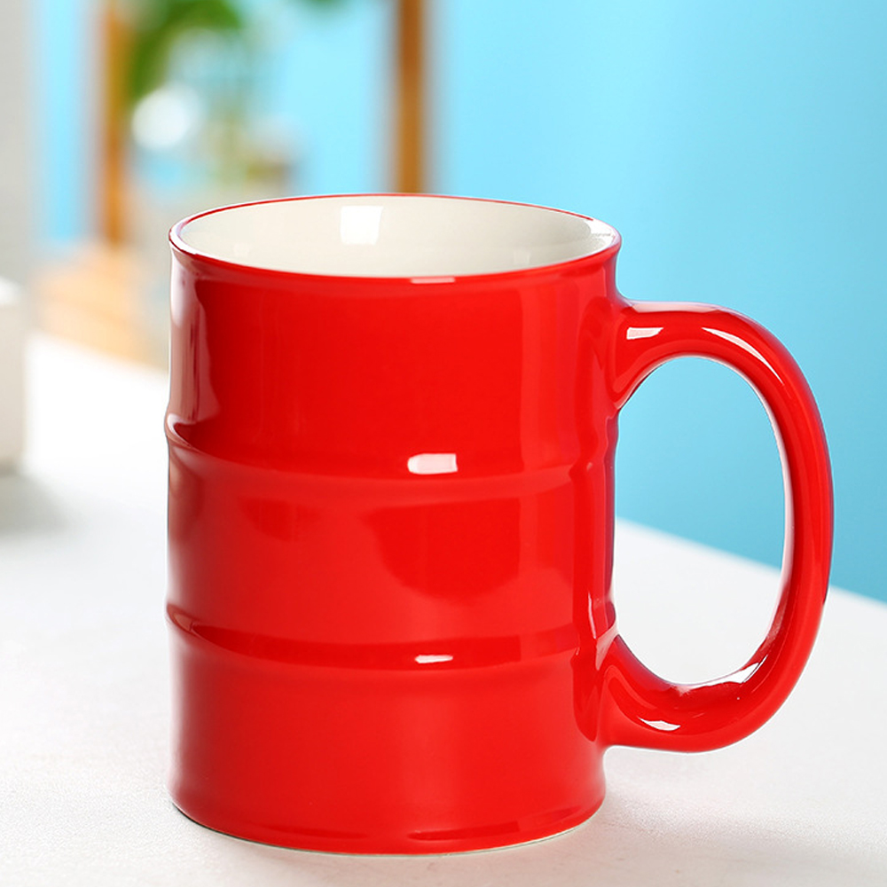 Foto 2 | Taza Cerámica En Forma De Barril De Petróleo Bidón Gasolina Regalo 450ml Rojo