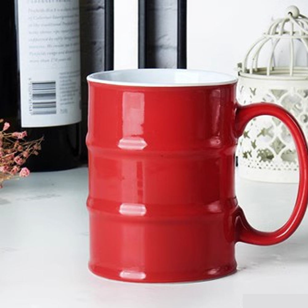 Foto 4 pulgar | Taza Cerámica En Forma De Barril De Petróleo Bidón Gasolina Regalo 450ml Rojo