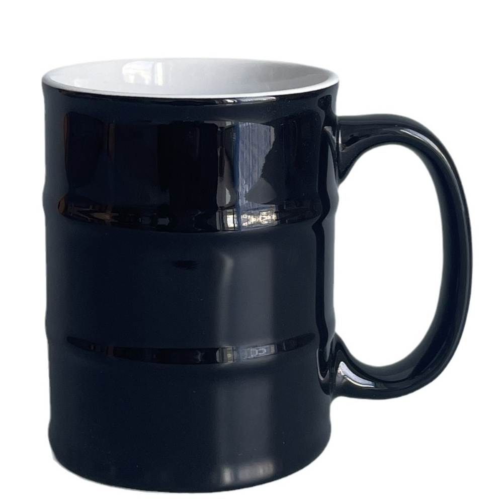 Taza Cerámica En Forma De Barril De Petróleo Bidón Gasolina Regalo 450ml  Negro