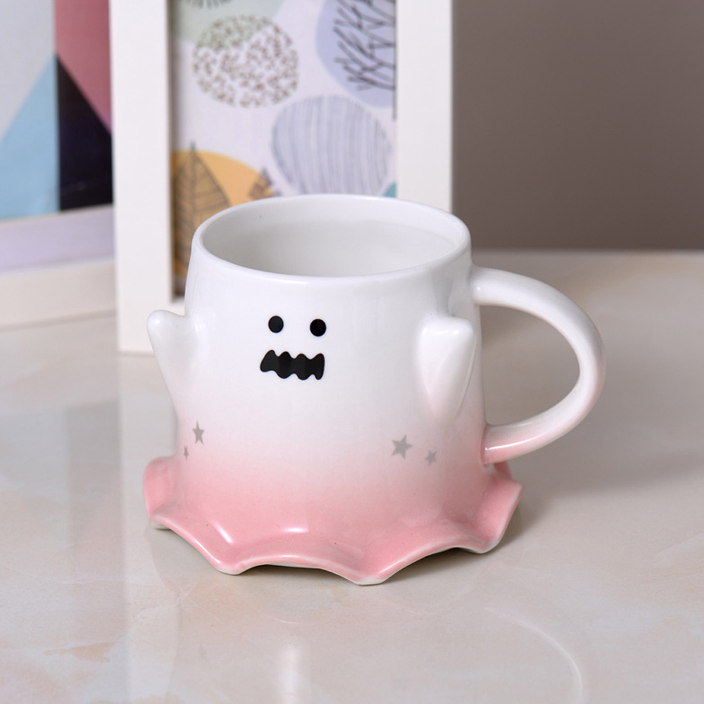 Foto 4 pulgar | Taza De Cerámica En Forma Fantasma Mágico 450ml Rosa