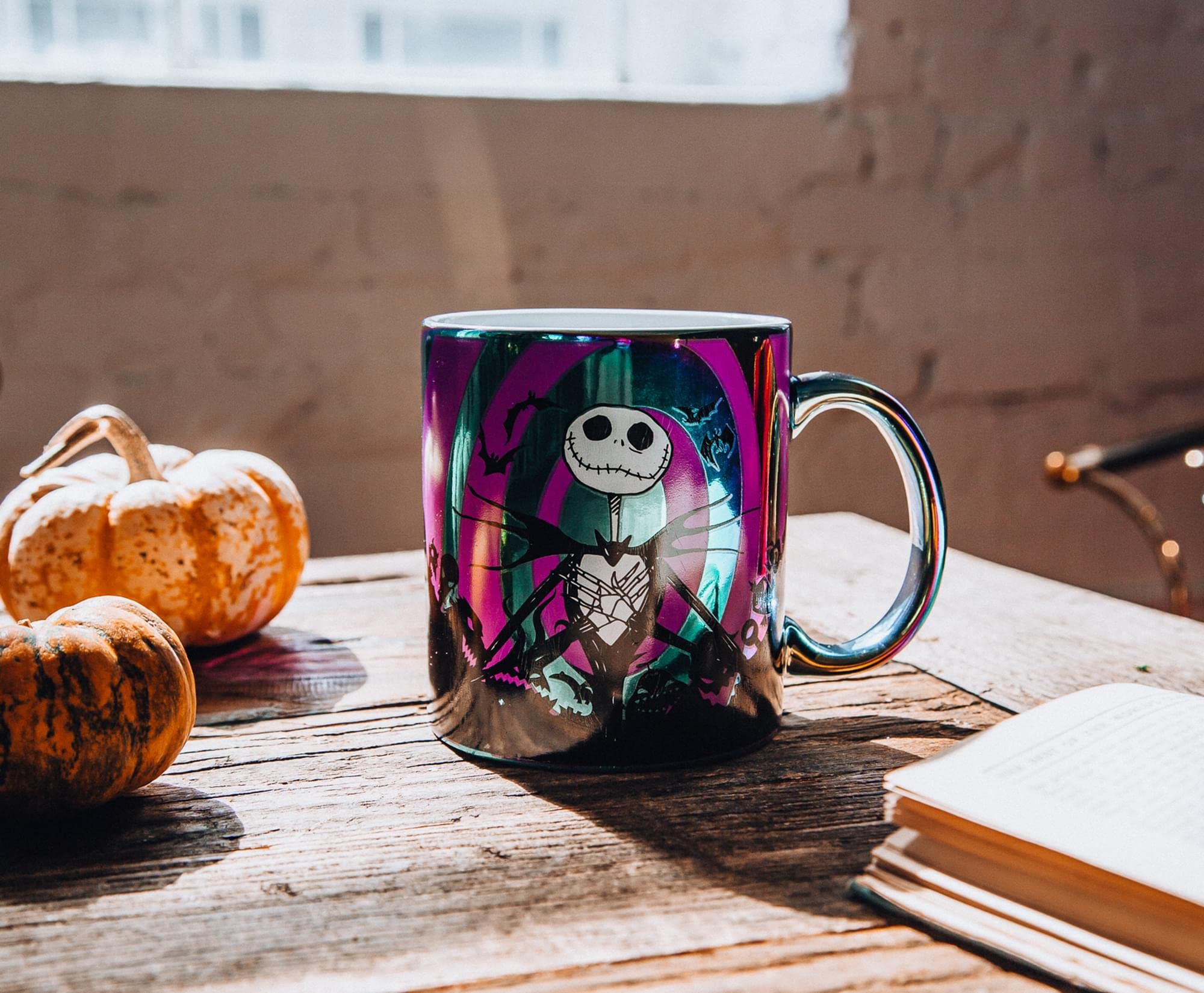 Foto 3 | Taza De Cerámica Plateada Buffalo Disney Nightmare Before Christmas - Venta Internacional.