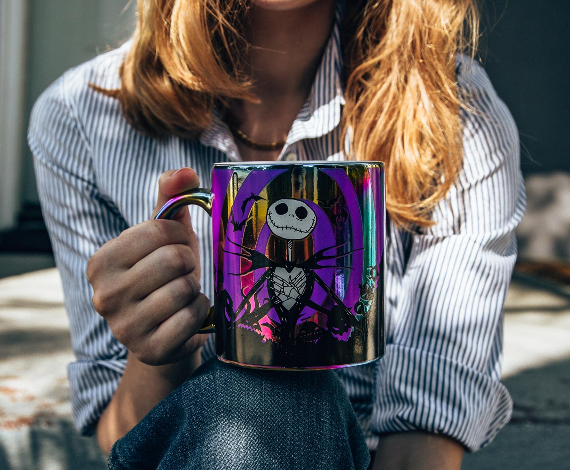 Foto 7 pulgar | Taza De Cerámica Plateada Buffalo Disney Nightmare Before Christmas - Venta Internacional.