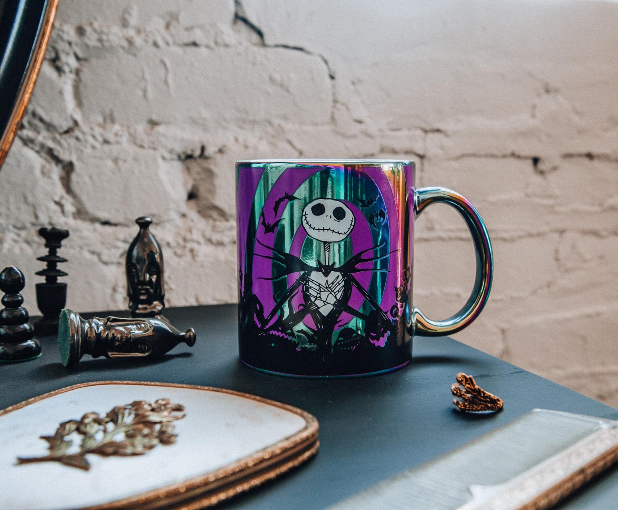 Foto 7 | Taza De Cerámica Plateada Buffalo Disney Nightmare Before Christmas - Venta Internacional.