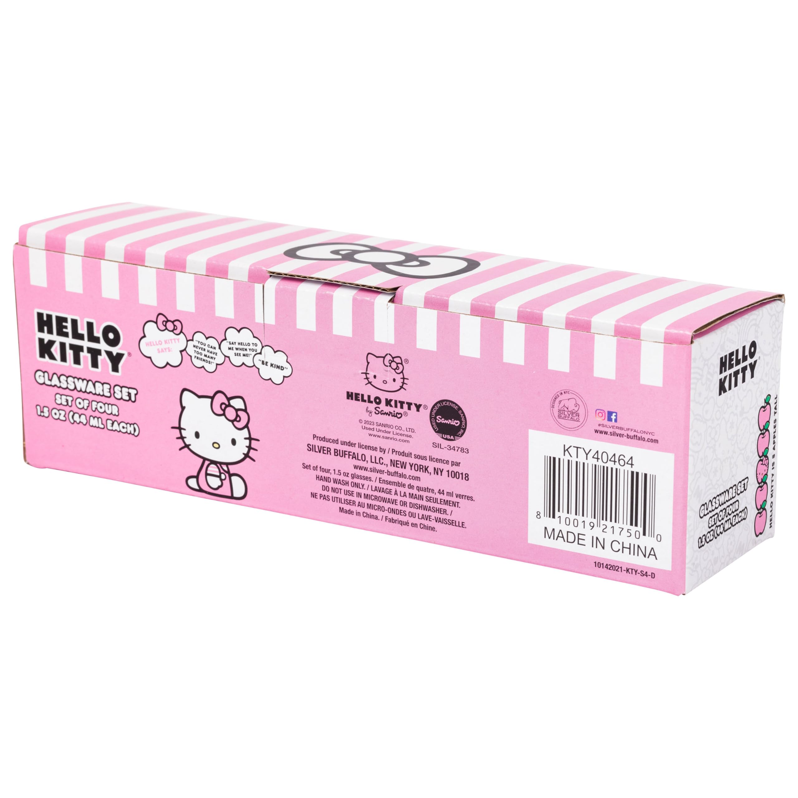 Foto 6 | Set De Minivasos Silver Buffalo Sanrio Hello Kitty 45 Ml X4 - Venta Internacional.