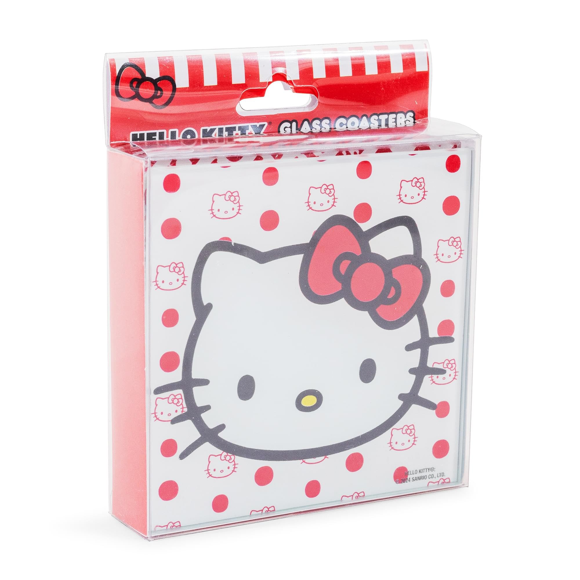 Foto 2 | Set De Posavasos Sanrio Hello Kitty Red Bow Glass X4 - Venta Internacional.