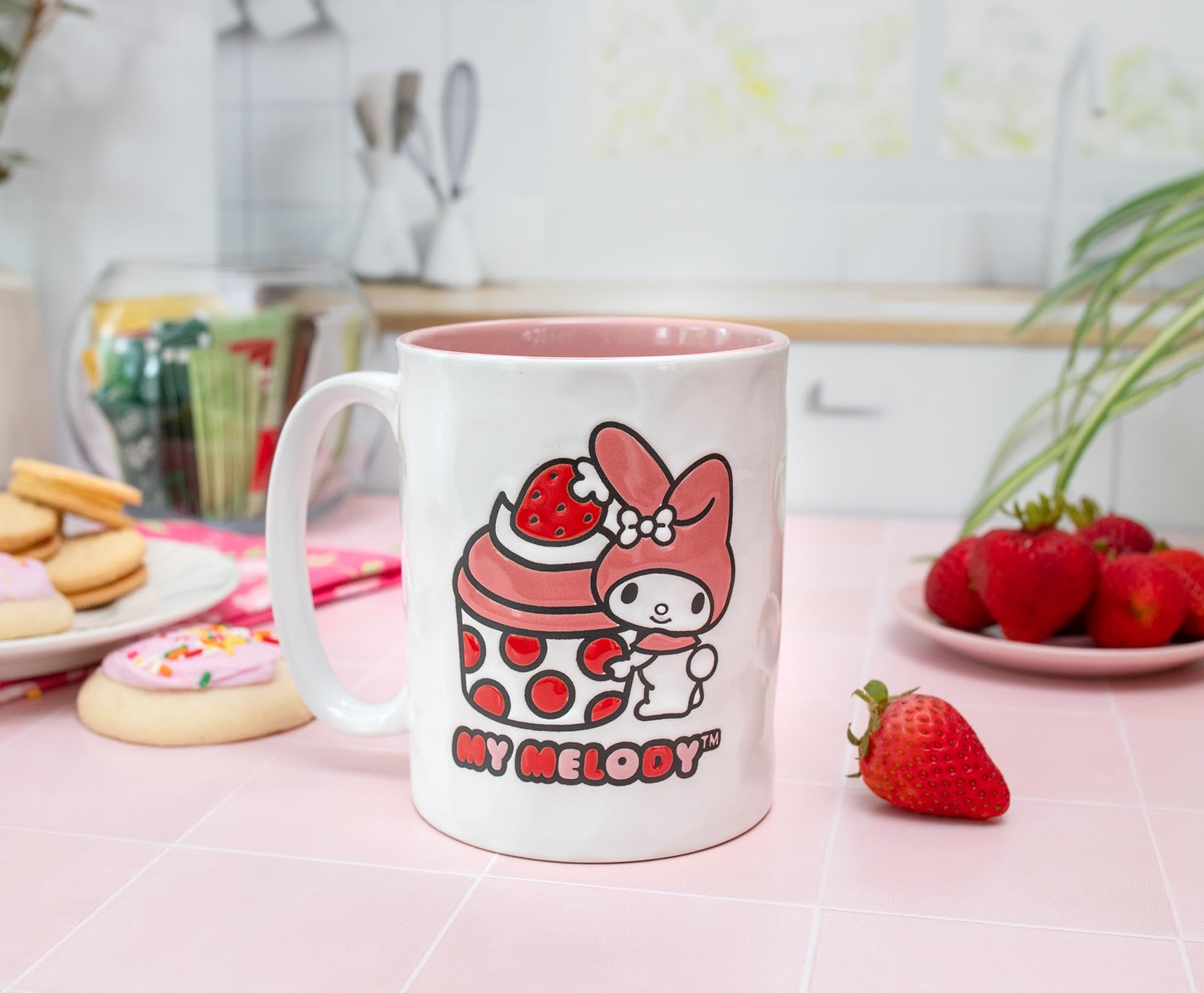 Foto 5 pulgar | Taza Sanrio My Melody De Cerámica Para Magdalenas De Fresa, 500 Ml - Venta Internacional.