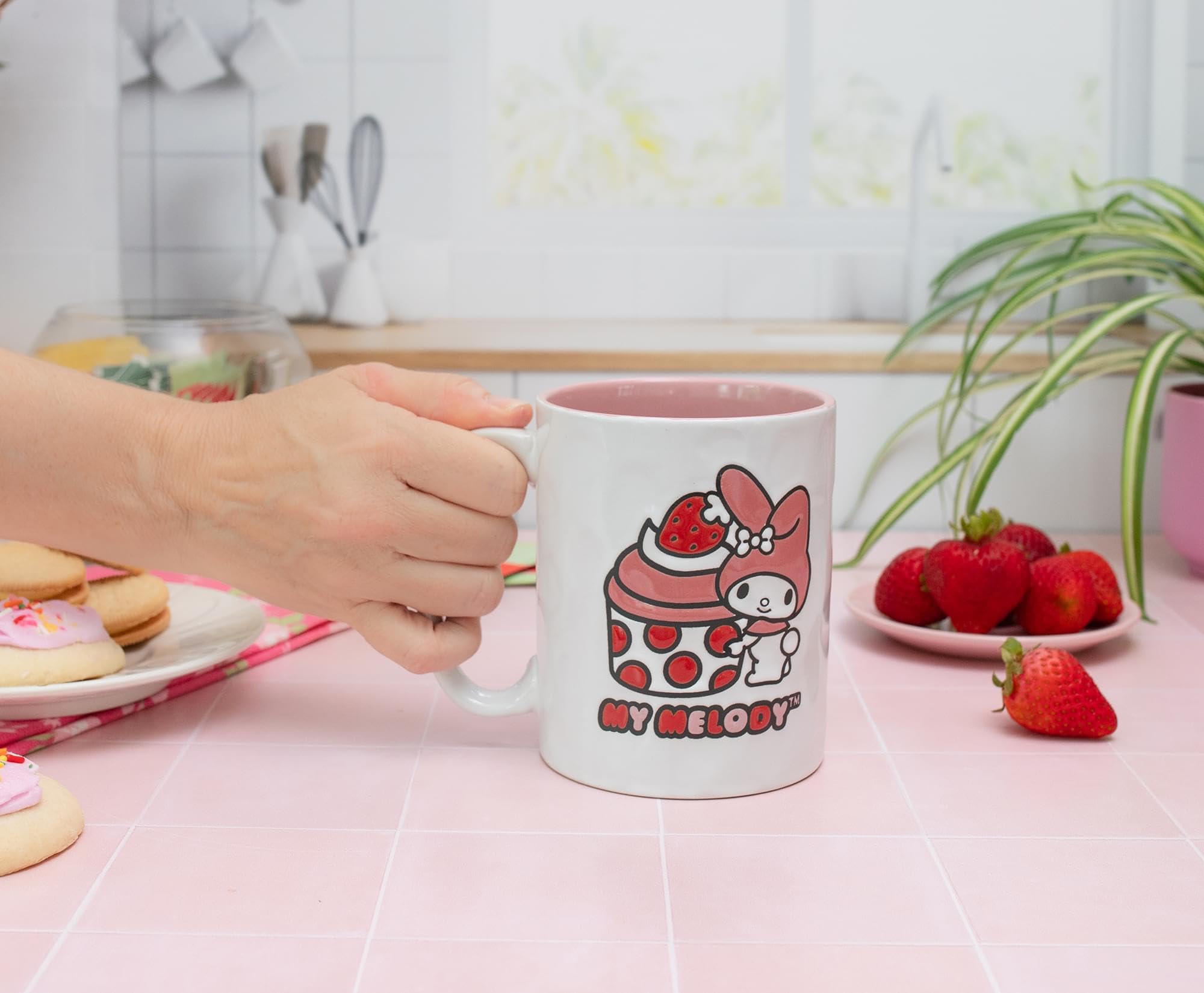 Foto 6 pulgar | Taza Sanrio My Melody De Cerámica Para Magdalenas De Fresa, 500 Ml - Venta Internacional.