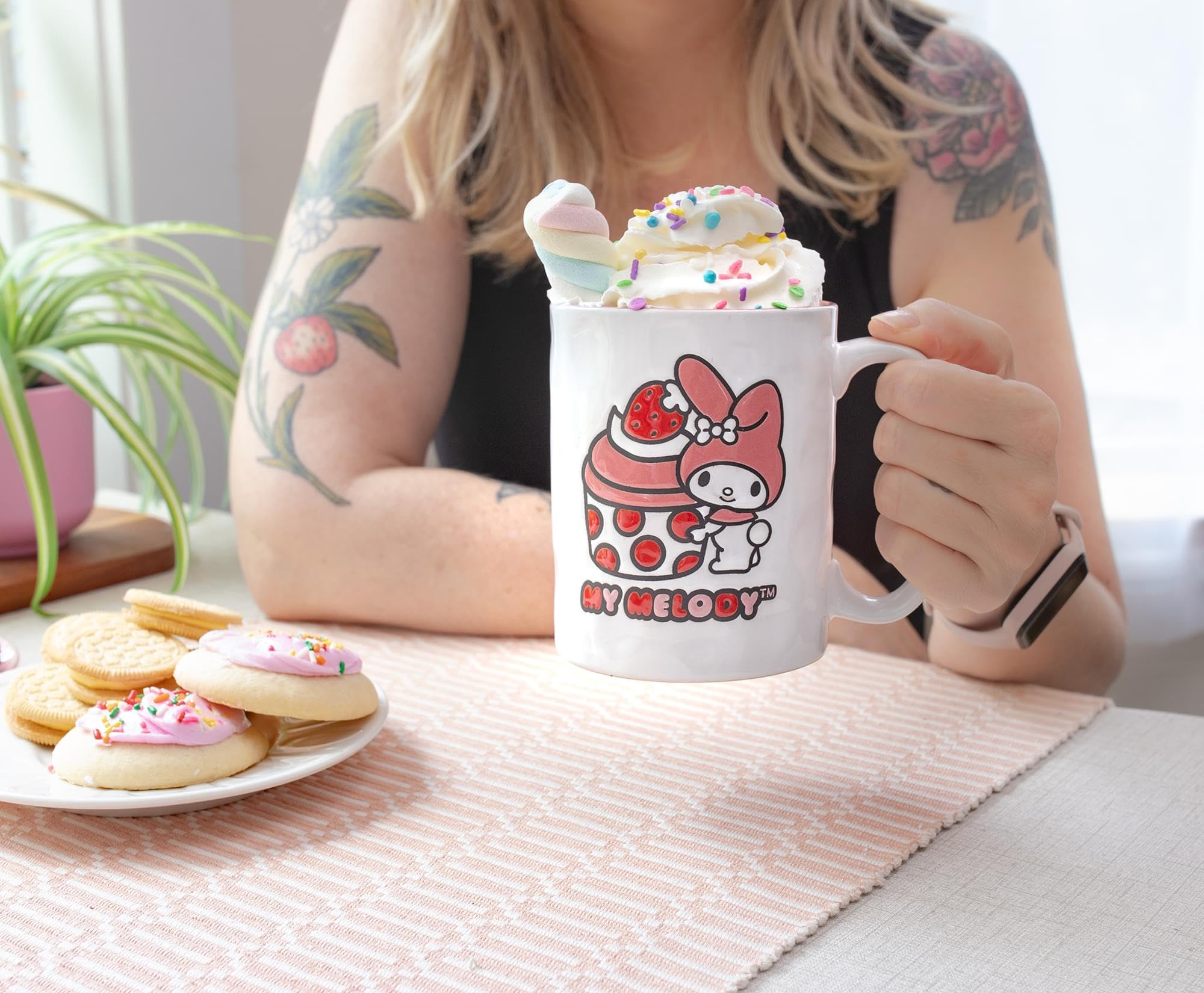 Foto 7 pulgar | Taza Sanrio My Melody De Cerámica Para Magdalenas De Fresa, 500 Ml - Venta Internacional.
