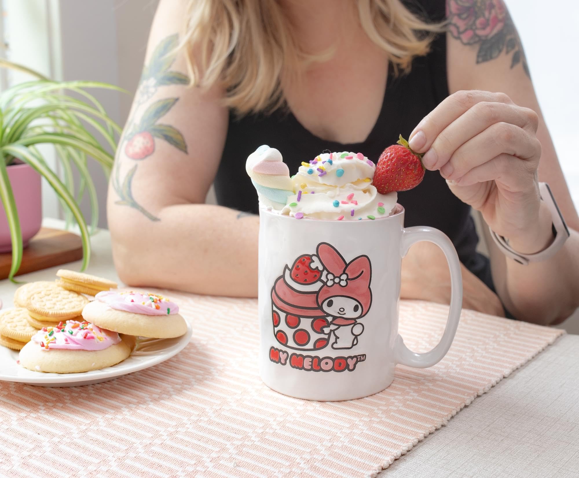 Foto 8 pulgar | Taza Sanrio My Melody De Cerámica Para Magdalenas De Fresa, 500 Ml - Venta Internacional.