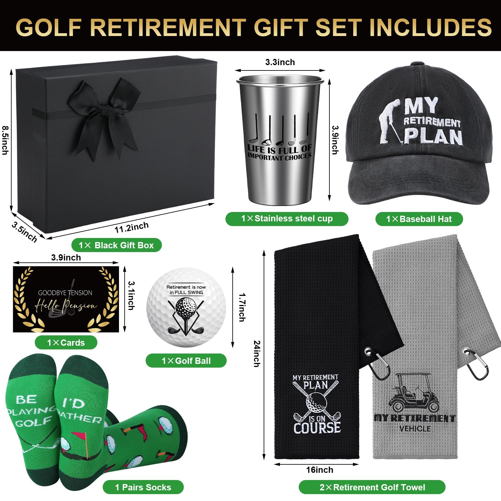 Foto 3 pulgar | Set De Regalo De Golf De Jubilación Skylety Para Hombre Con Copa De Acero Inoxidable - Venta Internacional.