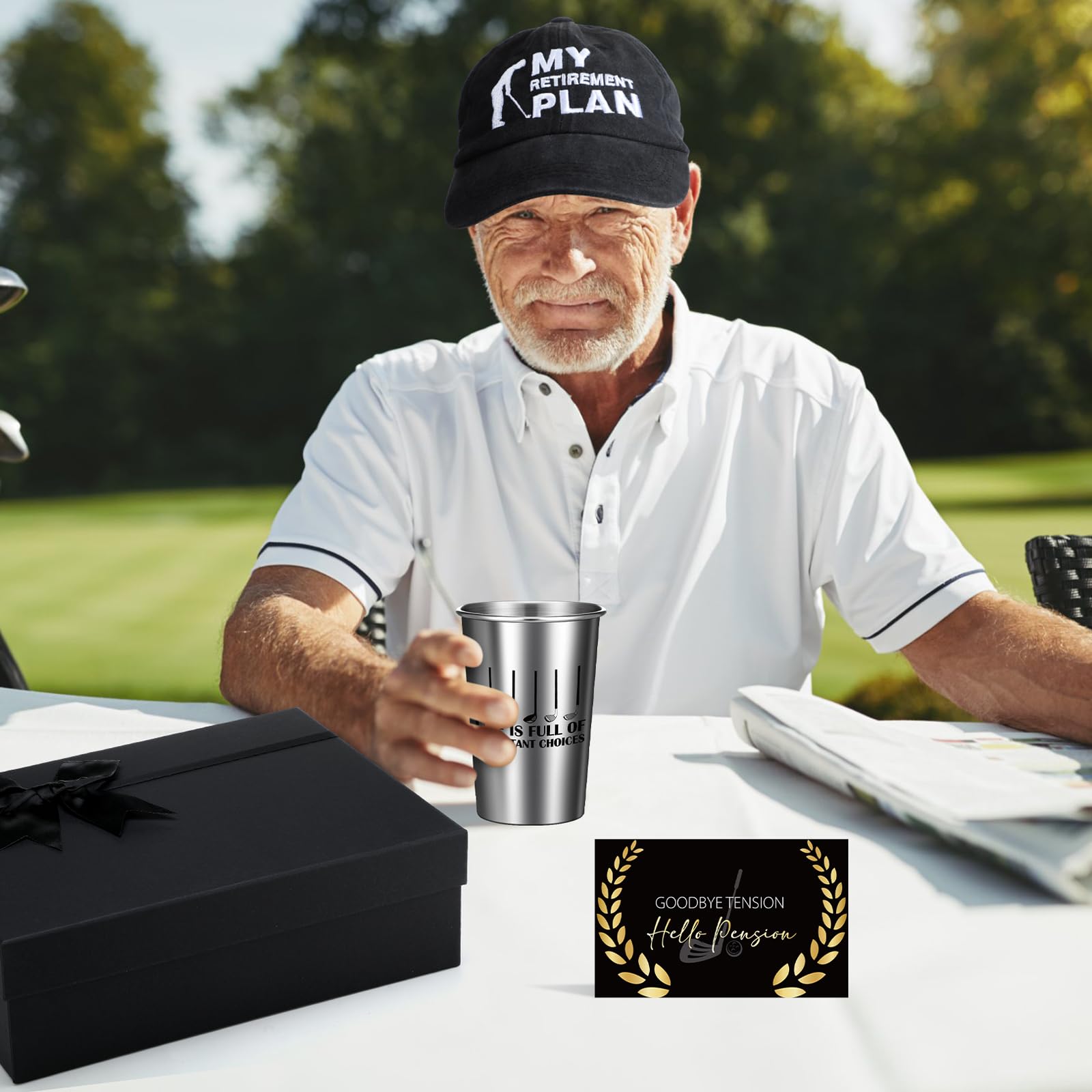 Foto 7 pulgar | Set De Regalo De Golf De Jubilación Skylety Para Hombre Con Copa De Acero Inoxidable - Venta Internacional.