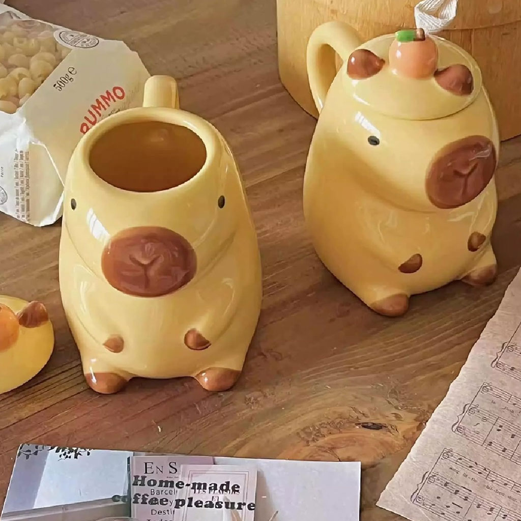 Foto 5 pulgar | Taza De Cerámica En Forma De Capibara Capybara – Ternura Y Estilo Para Tu Café Diario 350ml