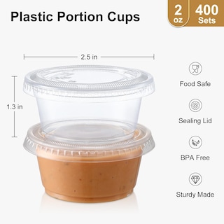 Foto 3 | Jello Shot Cups Aozita 60 Ml 400 Unidades Con Tapa Aptas Para Alimentos - Venta Internacional.
