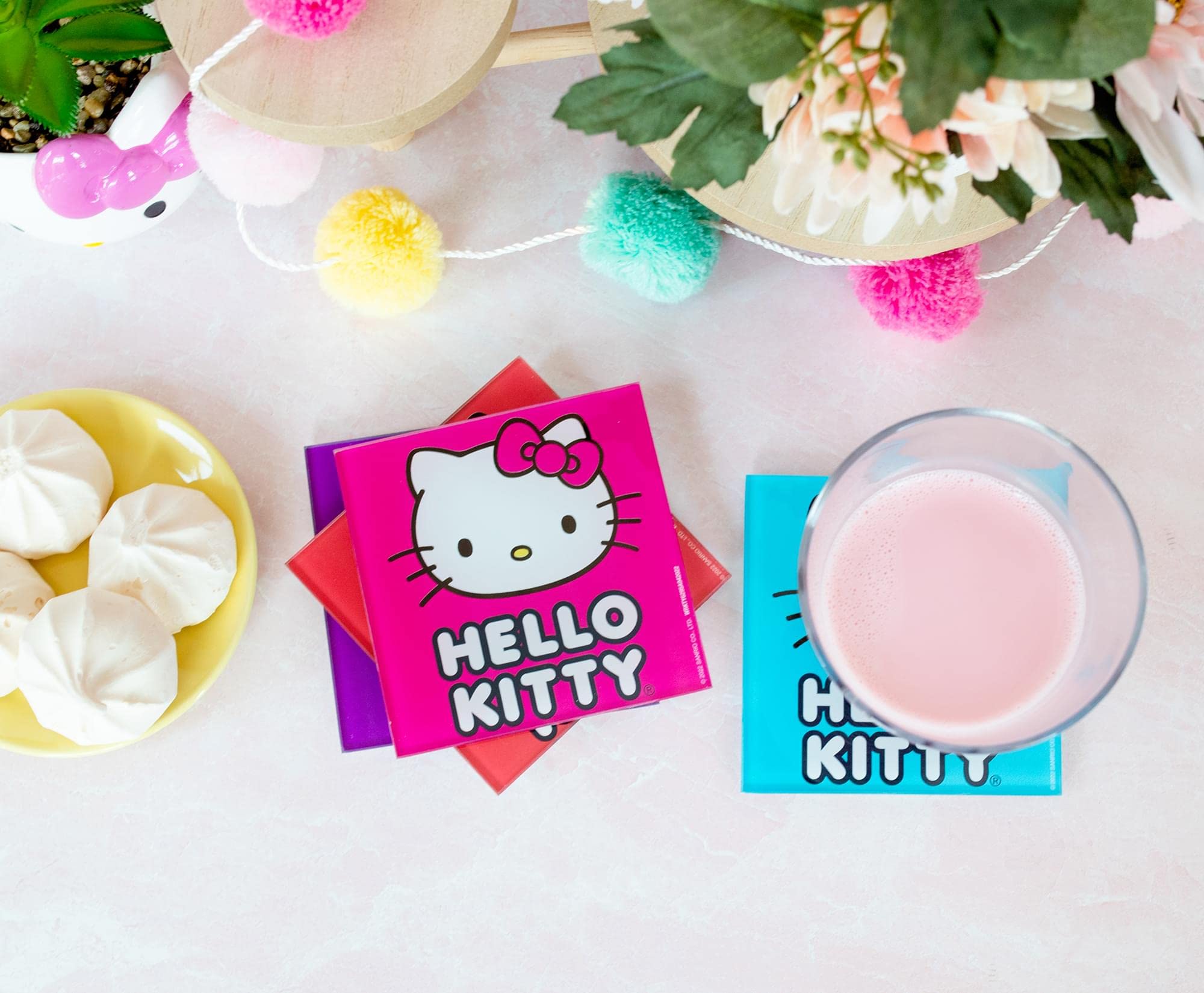 Foto 4 | Set Posavasos Sanrio Hello Kitty Colors Glass 4 Unidades - Venta Internacional.